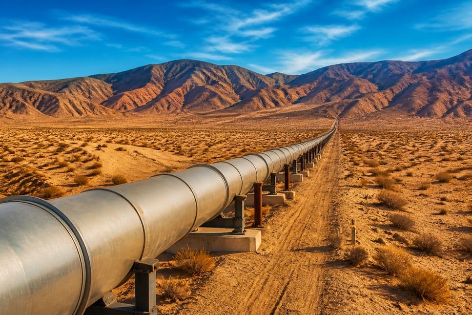 Pipeline in desert