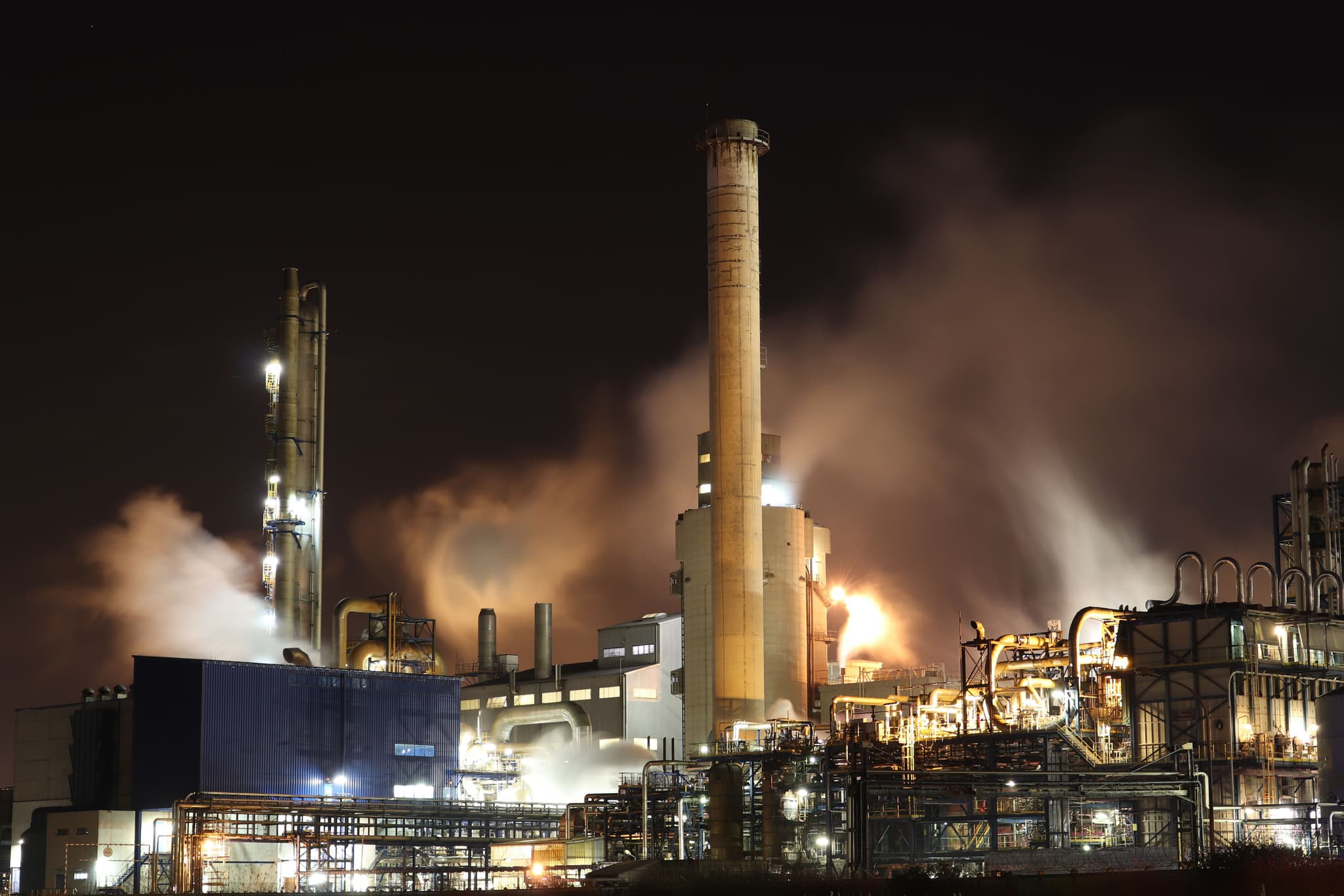 Refinery at night