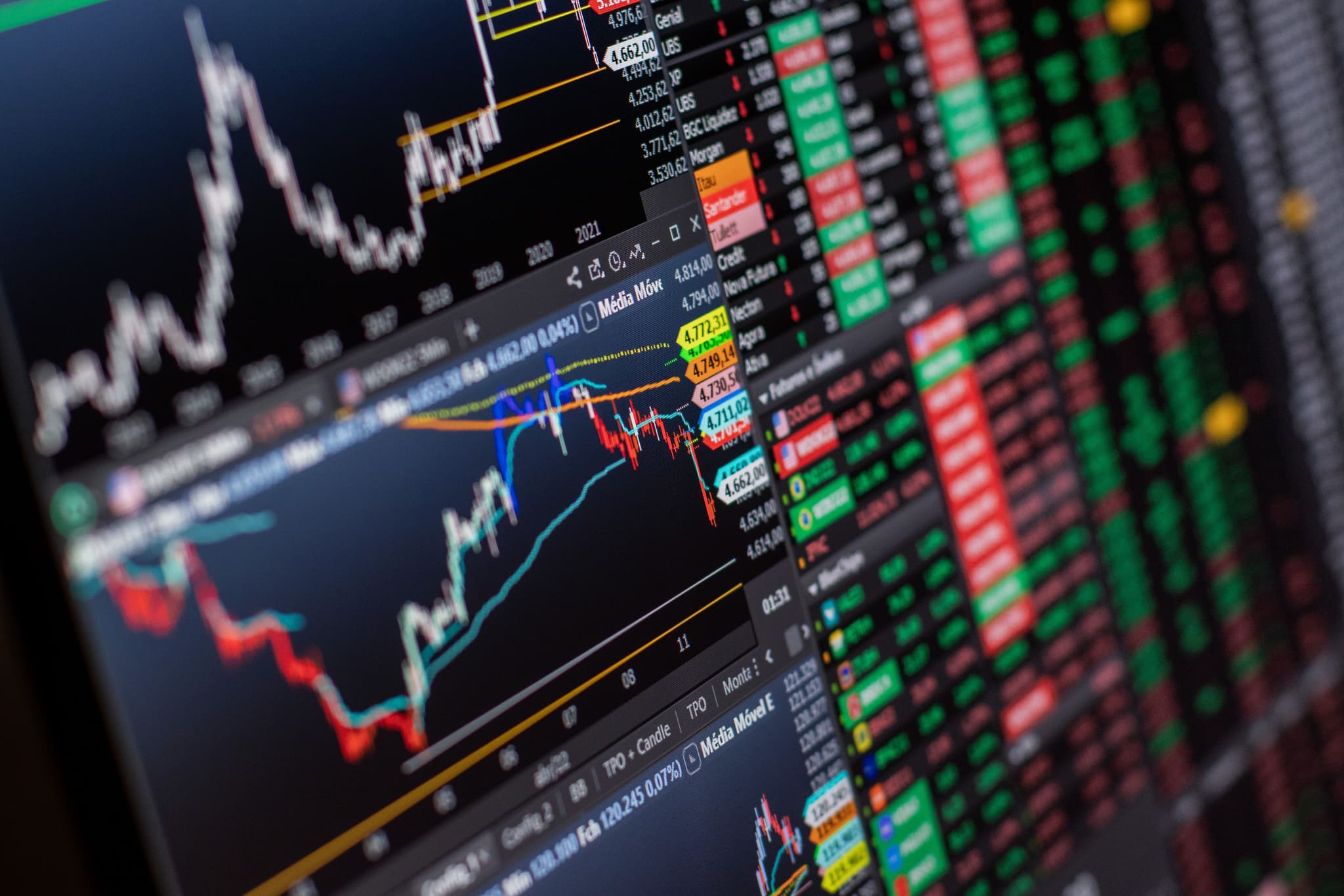 Stock market screens